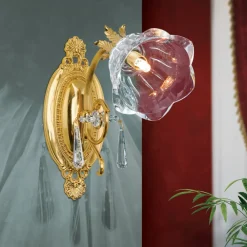 ORION Væglamper>Væglampe La Boheme, guld, 1 lyskilde, krystalglas