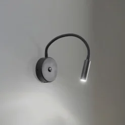 TK Lighting Væglampe Lagos USB, 27 cm, sort, læselampe, G9