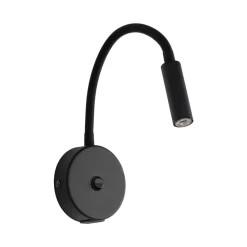 TK Lighting Væglampe Lagos USB, 27 cm, sort, læselampe, G9