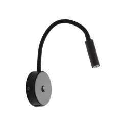 TK Lighting Væglampe Lagos USB, 27 cm, sort, læselampe, G9