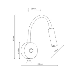 Væglampe Lagos USB, sort/guld, 27 cm, læselampe, G9^TK Lighting Outlet