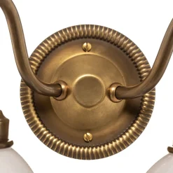 Berliner Messinglampen Væglampe Larry II, messing, mundblæst glas