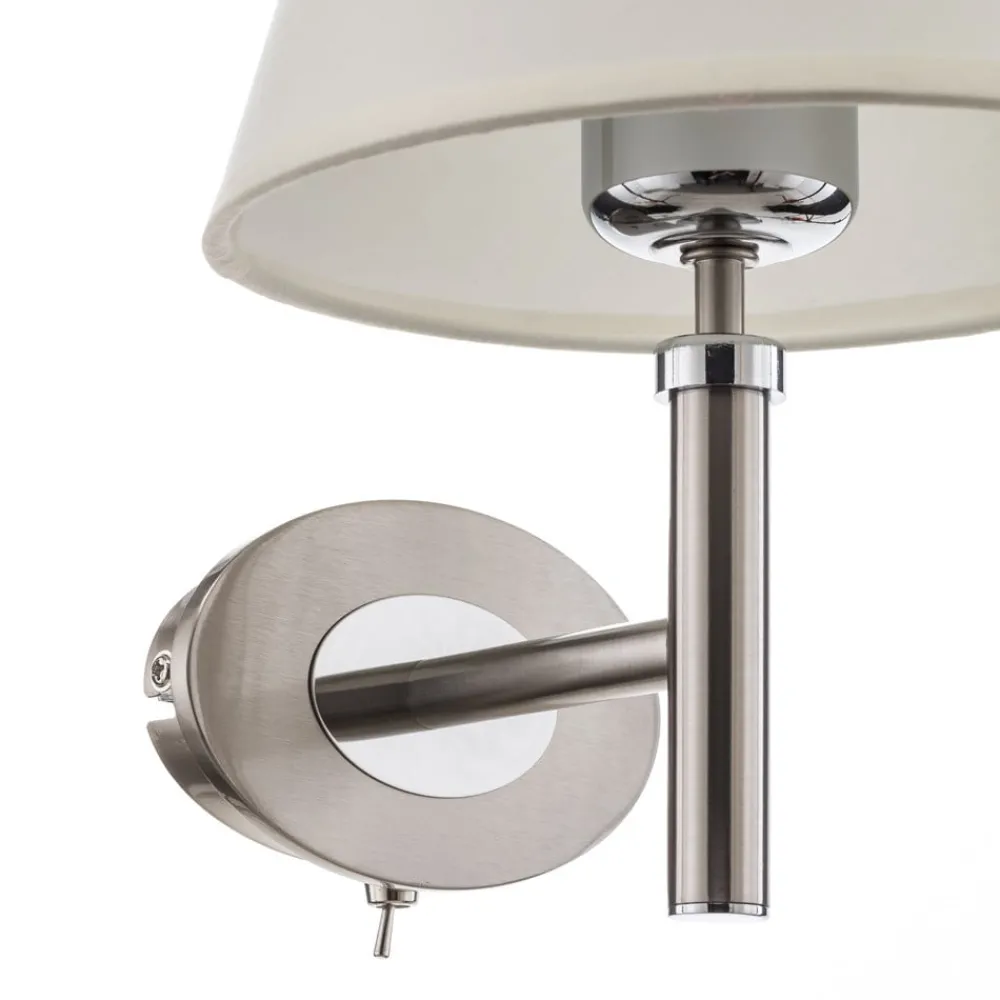 ORION Væglamper>Væglampe Lilly i nikkel med stofskærm