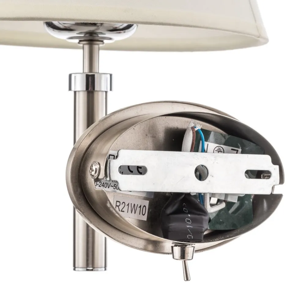 ORION Væglamper>Væglampe Lilly i nikkel med stofskærm