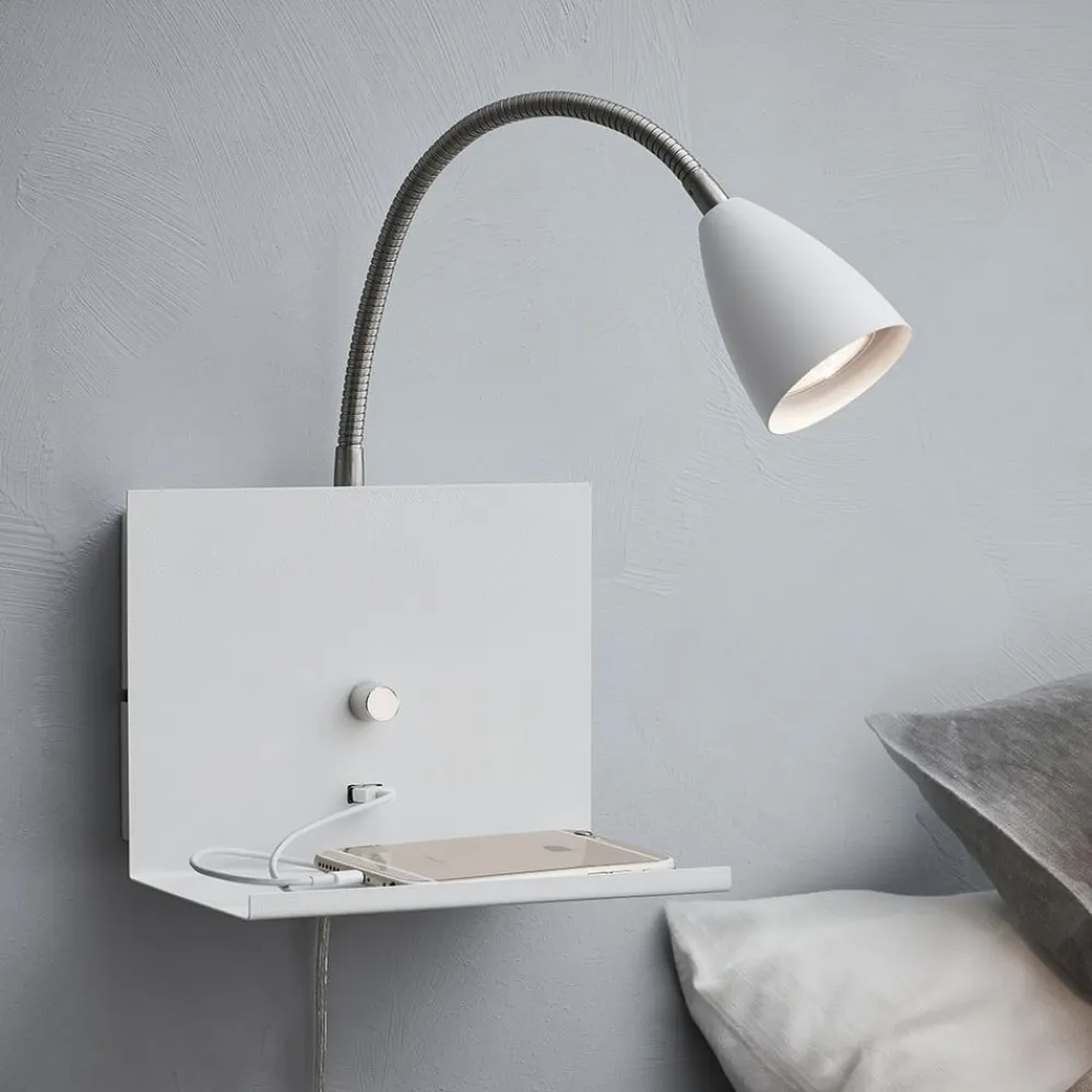 Markslöjd Væglampe Logi med hylde, hvid