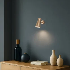 Argon Væglampe Lotta, guldfarvet, spotlight, stål, justerbar