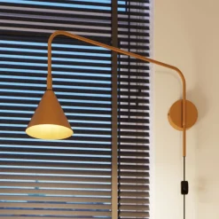 Væglampe LYS, guldfarvet, Ø 14 cm, metal, stik, E14^SOLLUX LIGHTING Hot