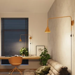 Væglampe LYS, guldfarvet, Ø 14 cm, metal, stik, E14^SOLLUX LIGHTING Hot