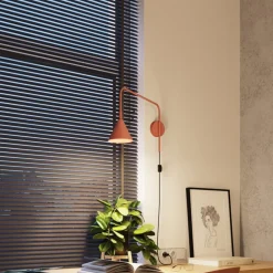 SOLLUX LIGHTING Væglampe LYS, okker, Ø 14 cm, metal, stik, E14