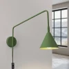 SOLLUX LIGHTING Pendellamper|Væglamper>Væglampe LYS, olivengrøn, Ø 14 cm, metal, stik, E14