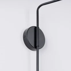 SOLLUX LIGHTING Væglampe LYS, sort, Ø 14 cm, metal, stik, E14
