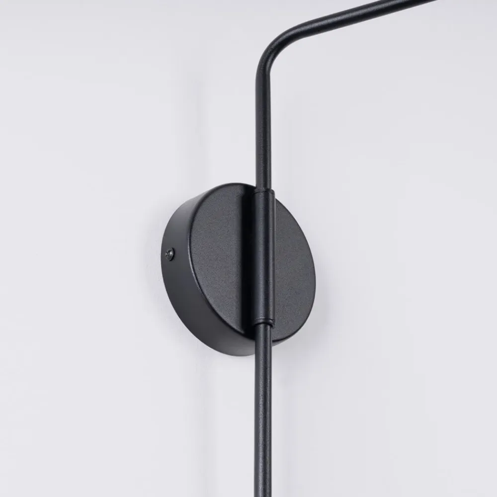 SOLLUX LIGHTING Væglampe LYS, sort, Ø 14 cm, metal, stik, E14