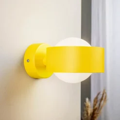 Argon Væglampe Mado i stål, gul, 1 lyskilde