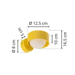 Argon Væglampe Mado i stål, gul, 1 lyskilde
