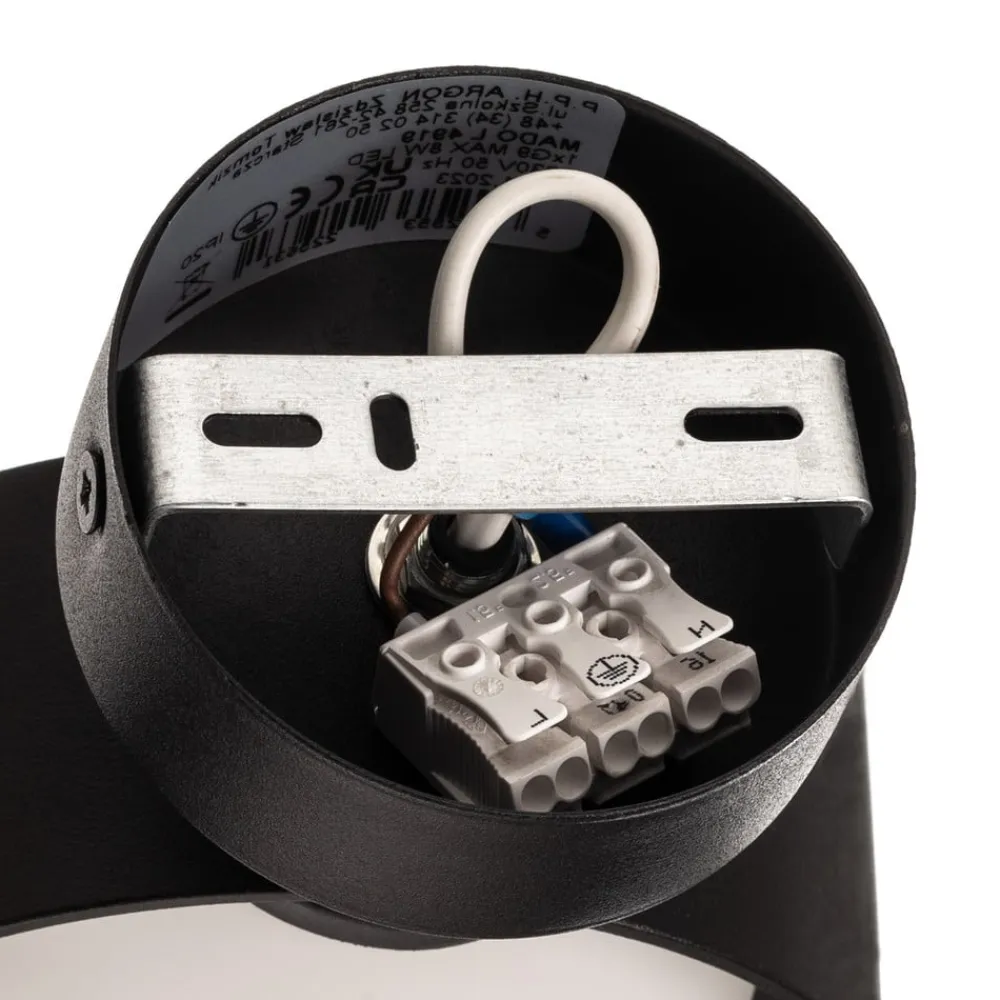 Væglampe Mado i stål, sort, 1 lyskilde^Argon Hot