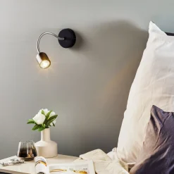 Eko-Light Væglamper>Væglampe Maxi med fleksibel arm, sort