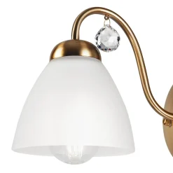 Lamkur Væglampe Miranda med glasskærm, messing