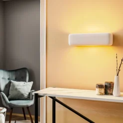 SOLLUX LIGHTING Væglamper|Væglamper>Væglampe Noris op/ned i hvid keramik