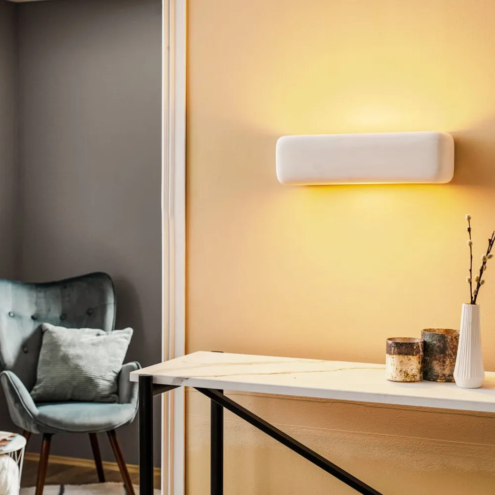 SOLLUX LIGHTING Væglamper|Væglamper>Væglampe Noris op/ned i hvid keramik