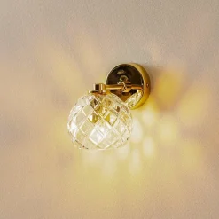 Argon Væglampe Odel med dekoreret glasskærm