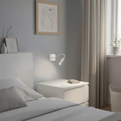 Væglampe Ojos, creme, læselampe, justerbar, 33 cm, G9^Argon Best