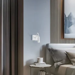 Væglampe Ojos, hvid, læselampe, justerbar, 33 cm, G9^Argon Sale