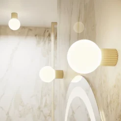 Væglampe ORBI, beige, glas/metal, Ø 12 cm, IP44, G9^SOLLUX LIGHTING Hot