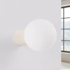 Væglampe ORBI, beige, glas/metal, Ø 12 cm, IP44, G9^SOLLUX LIGHTING Hot