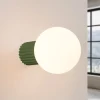 Væglampe ORBI, olivengrøn, glas/metal, Ø 12 cm, IP44, G9^SOLLUX LIGHTING Online