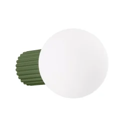 Væglampe ORBI, olivengrøn, glas/metal, Ø 12 cm, IP44, G9^SOLLUX LIGHTING Online