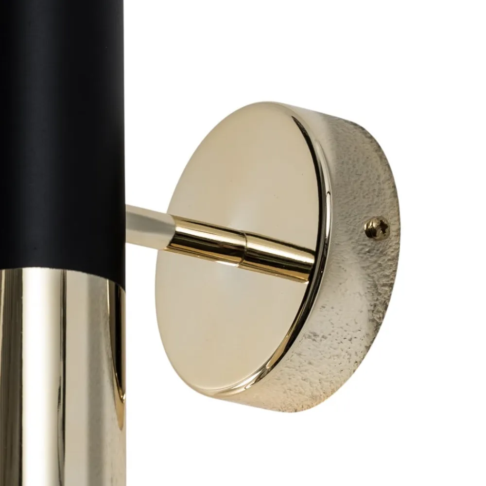 Domiluce Væglamper|Væglamper>Væglampe Orino, sort/guld, metal, GU10