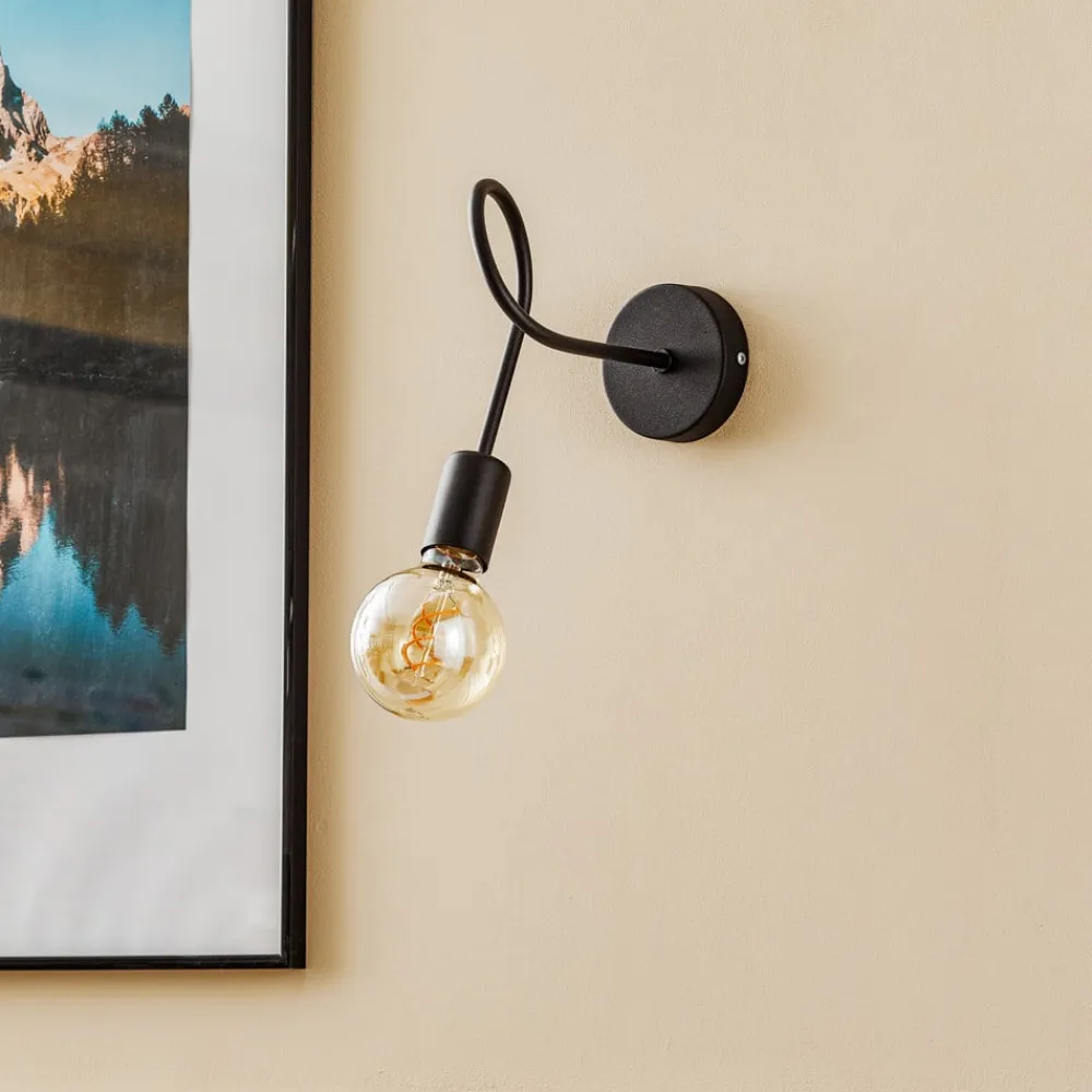 HELAM Væglampe Oxford i metal i sort