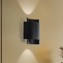 SOLLUX LIGHTING Væglampe Pako af to stålplader i sort