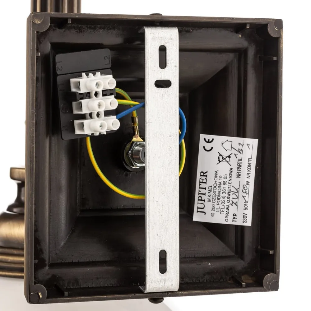 Jupiter Væglamper>Væglampe Petro, antik med glasskærm