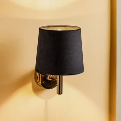 Argon Væglamper>Væglampe Polo, sort/mørk messing