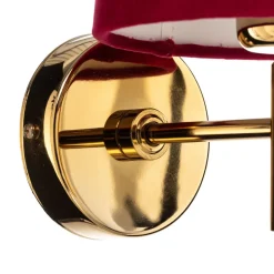 Argon Væglampe Polo, tekstilskærm, messing/pink