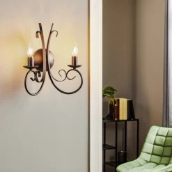 ONLI Væglampe Pompei, 2 lyskilder, sort