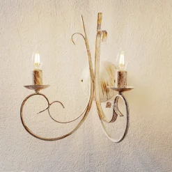 ONLI Væglamper|Væglamper>Væglampe Pompei, 2 lyskilder, hvid antik