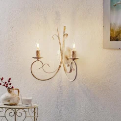 ONLI Væglamper|Væglamper>Væglampe Pompei, 2 lyskilder, hvid antik