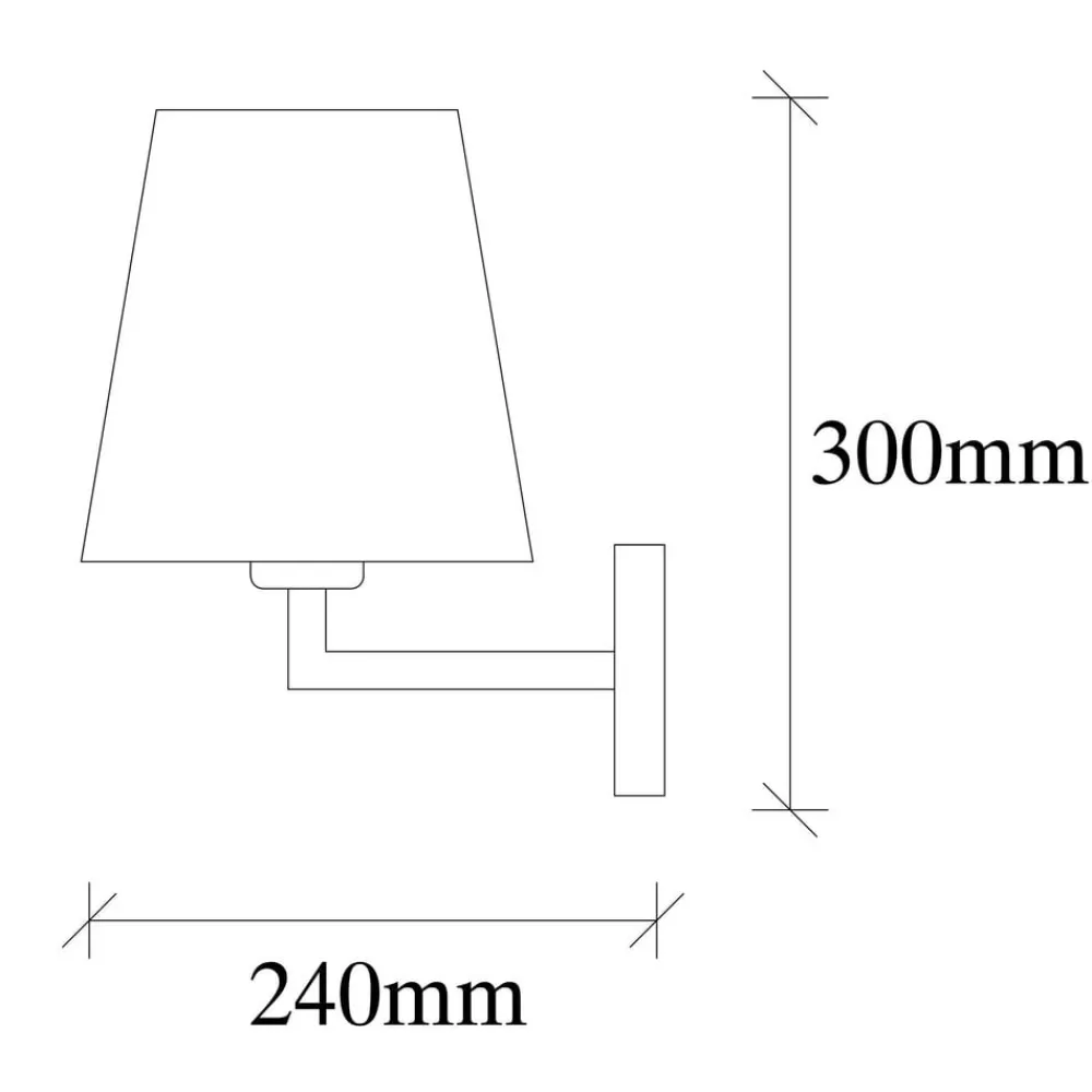 Opviq Væglampe Profil, guld/creme, metal/stof, højde 30 cm