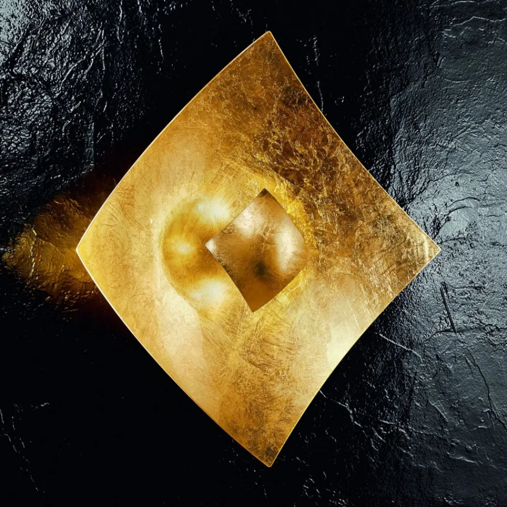 Væglampe Quadrangolo bladguld 32,5 x 32,5 cm^Kögl New