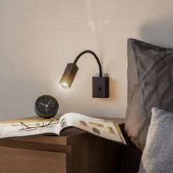 Argon Væglampe Raisio, fleksibel arm, sort