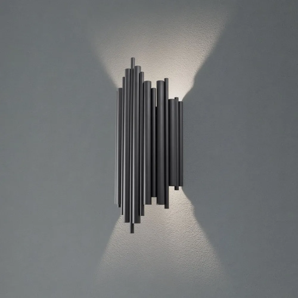 Væglampe Reis, sort, metal, højde 50 cm^Opviq