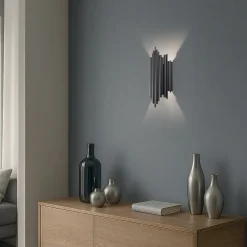 Væglampe Reis, sort, metal, højde 50 cm^Opviq