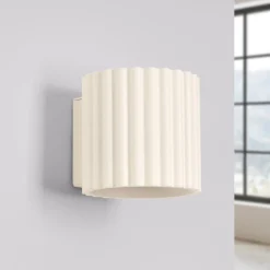 Væglampe RIBLA, beige, Ø 10 cm, metal, G9^SOLLUX LIGHTING