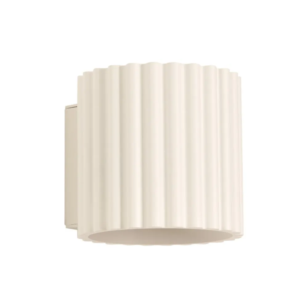 Væglampe RIBLA, beige, Ø 10 cm, metal, G9^SOLLUX LIGHTING