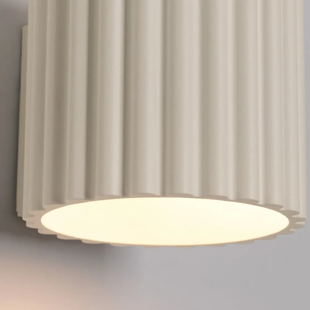 Væglampe RIBLA, beige, Ø 10 cm, metal, G9^SOLLUX LIGHTING