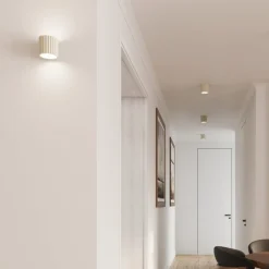 Væglampe RIBLA, beige, Ø 10 cm, metal, G9^SOLLUX LIGHTING