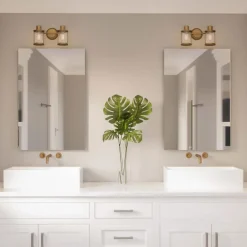 QUOIZEL Væglampe Riggs IP44, antik messing, 2 lys