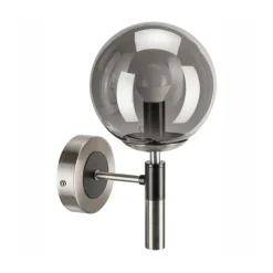 Væglampe Rollo, Ø 15 cm, røggrå, glas/metal^Lamkur Hot